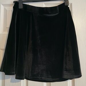 Modcloth Black Velvet Skater Skirt